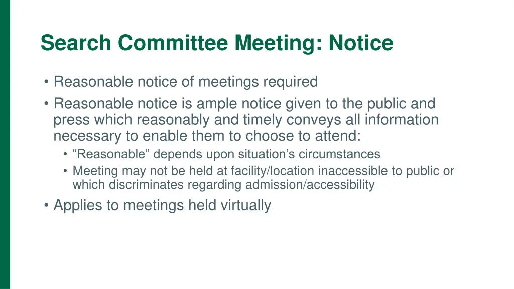 search committee meeting notice