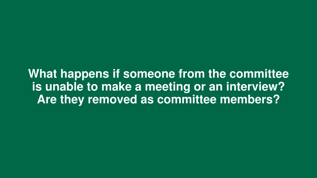 what happens if someone from the committee