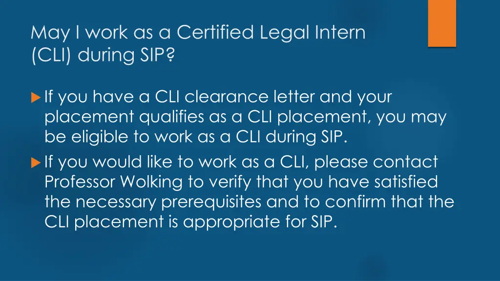 may i work as a certified legal intern cli during