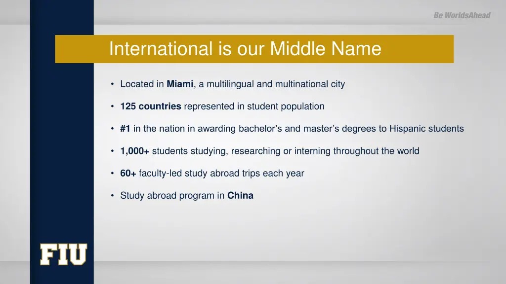 international is our middle name