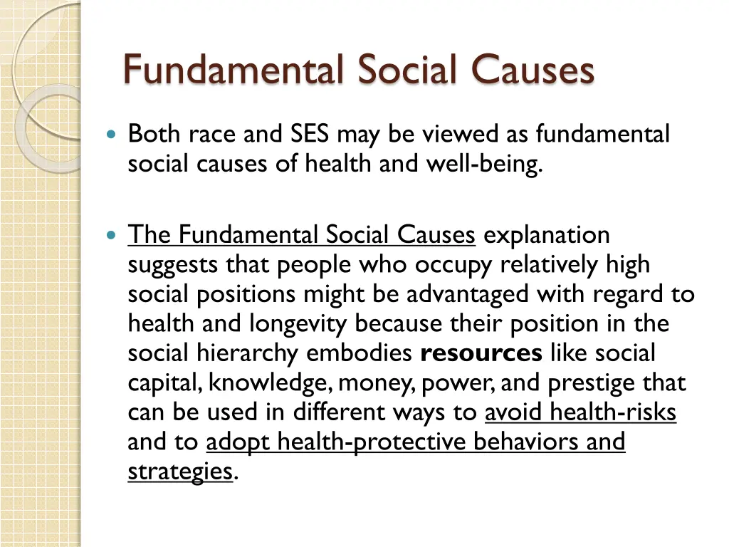 fundamental social causes