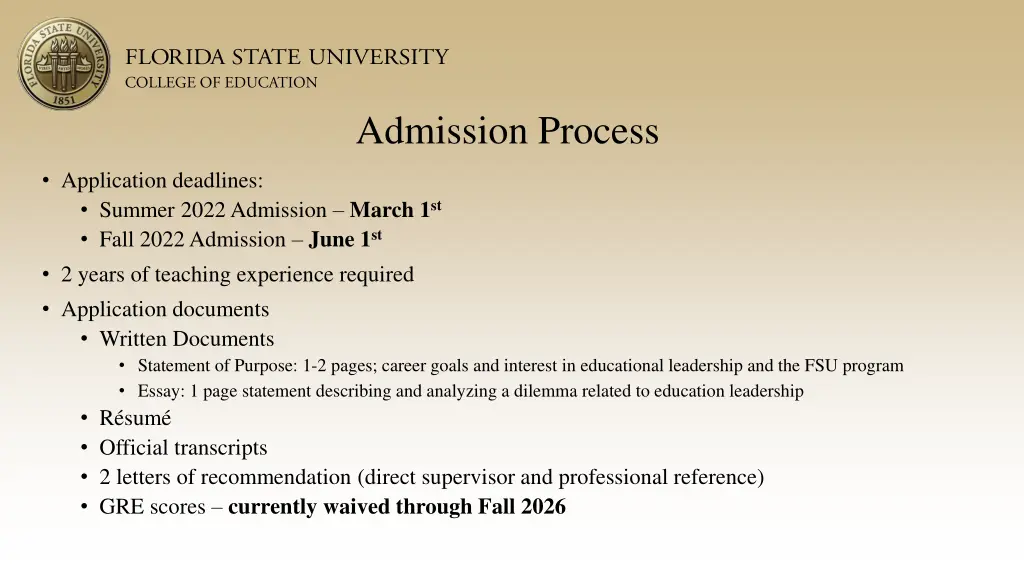 admission process