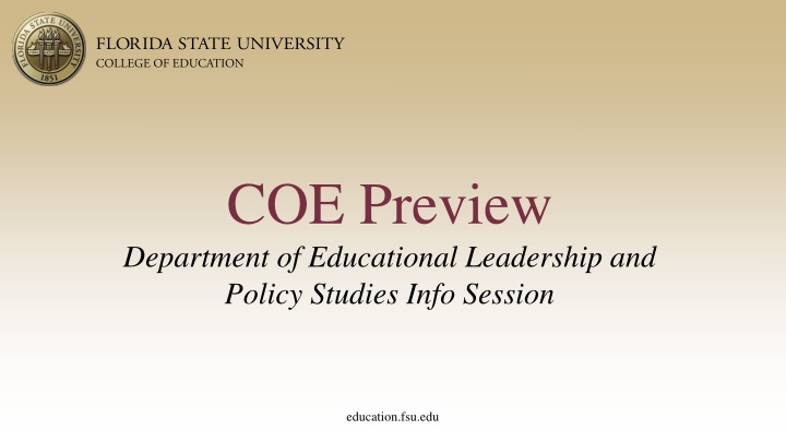 coe preview department of educational leadership