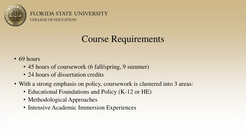 course requirements