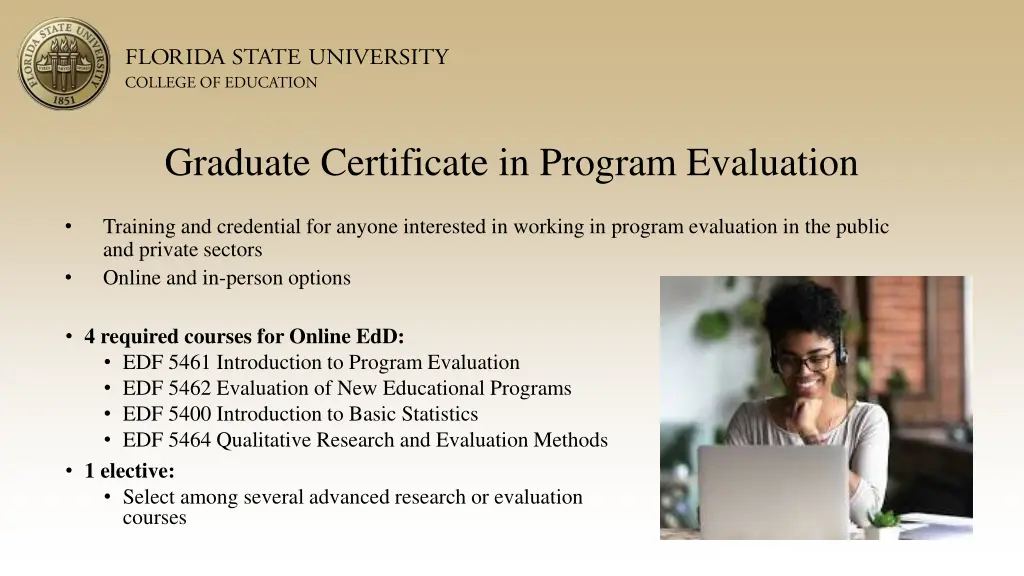 graduate certificate in program evaluation