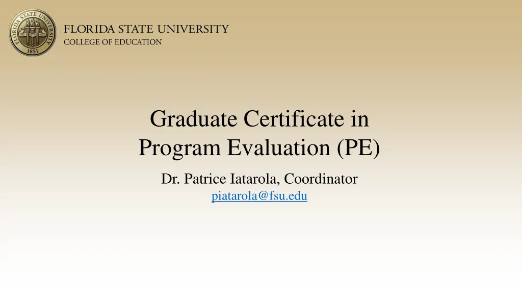 graduate certificate in program evaluation pe