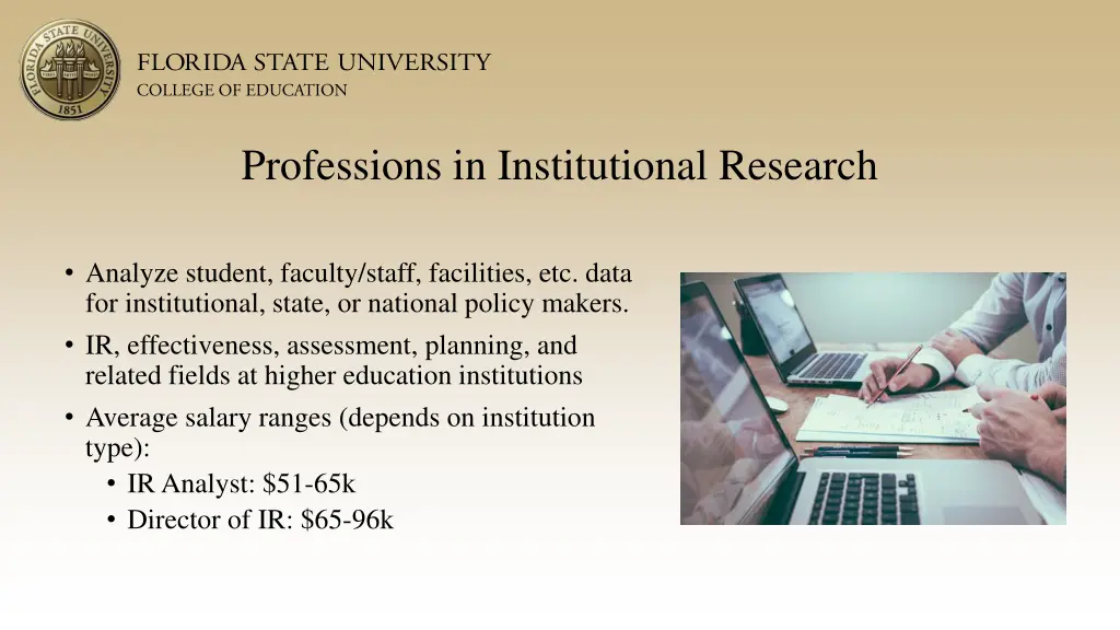 professions in institutional research