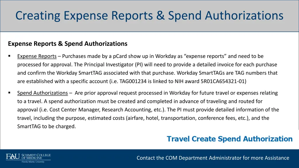 creating expense reports spend authorizations