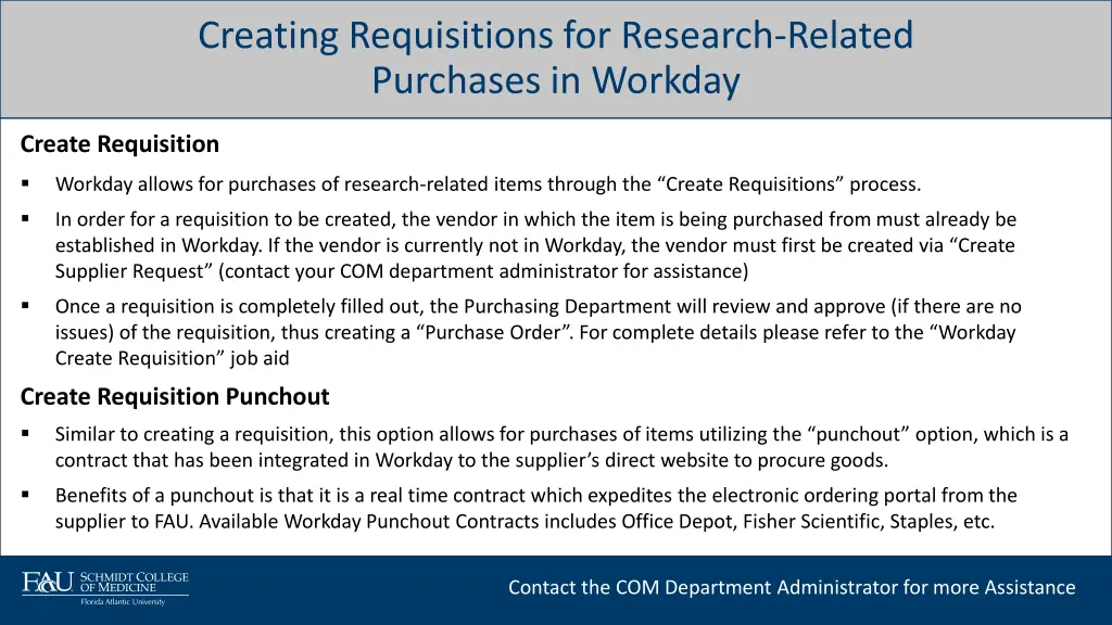 creating requisitions for research related