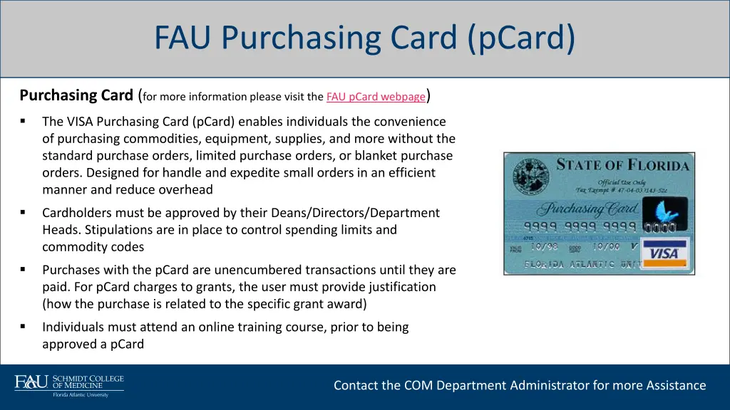 fau purchasing card pcard