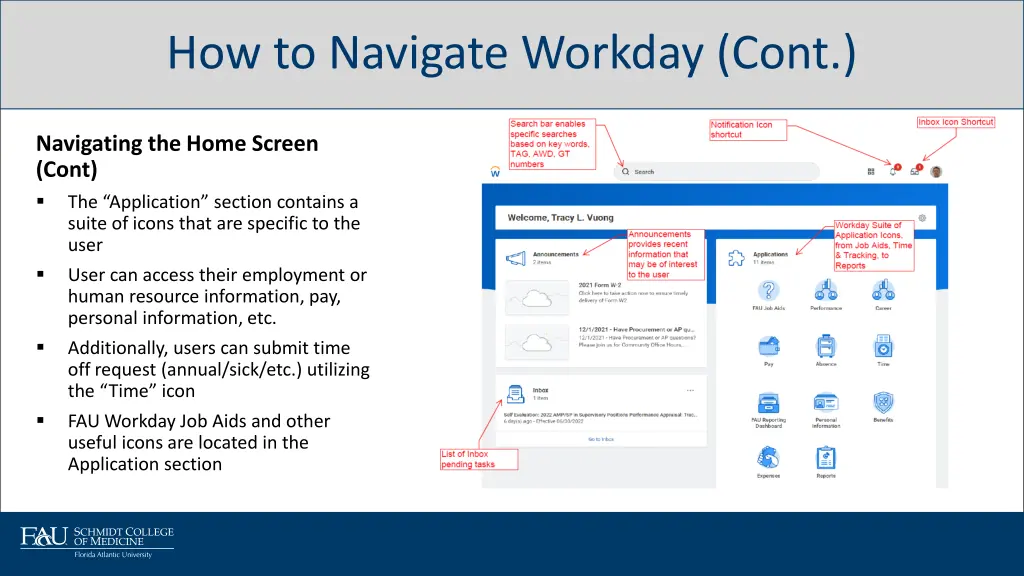 how to navigate workday cont