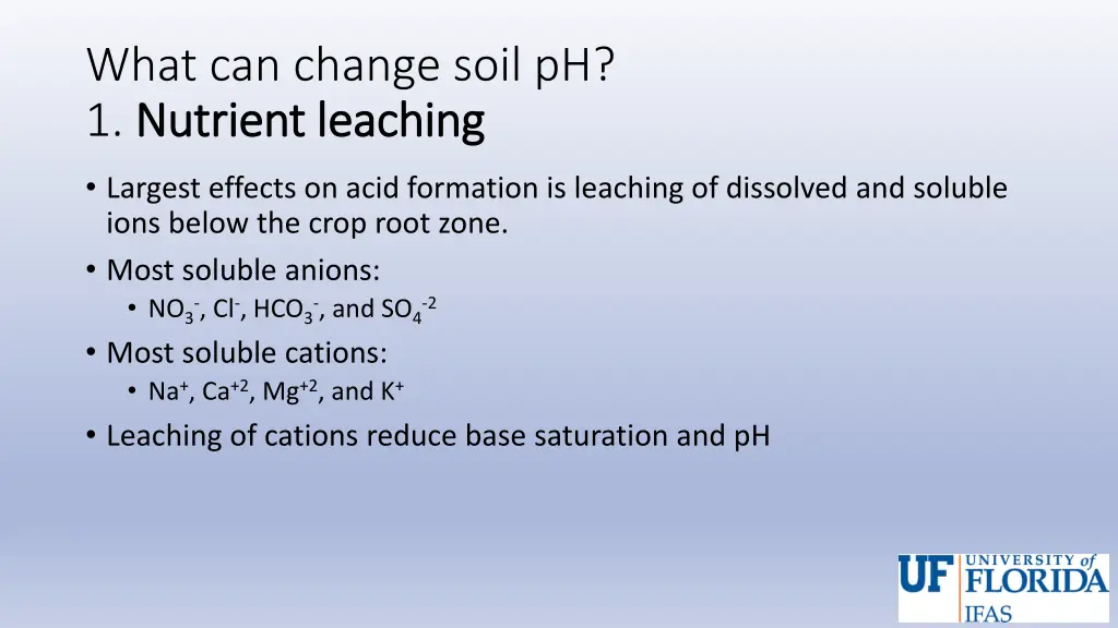 what can change soil ph 1 nutrient leaching