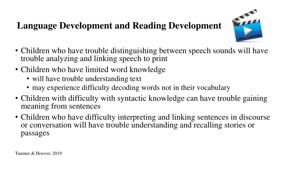 language development and reading development