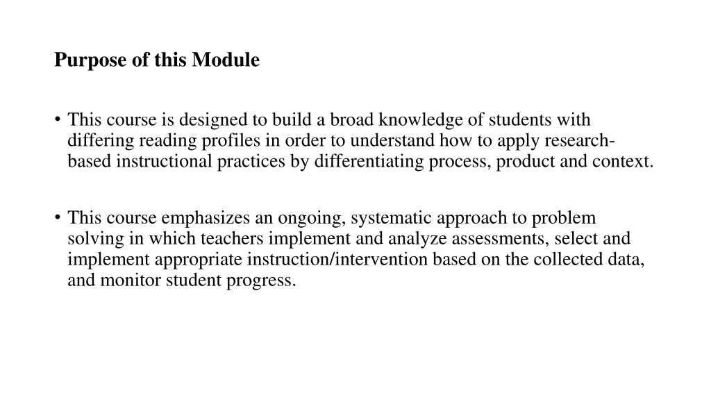 purpose of this module