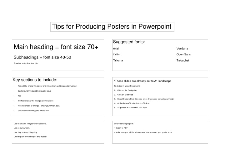 tips for producing posters in powerpoint