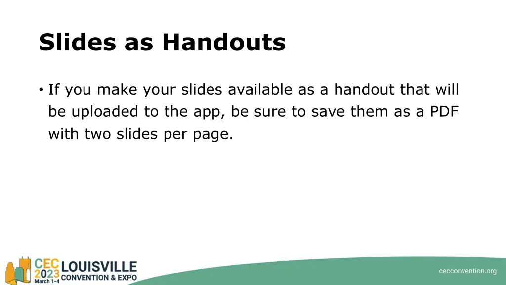 slides as handouts