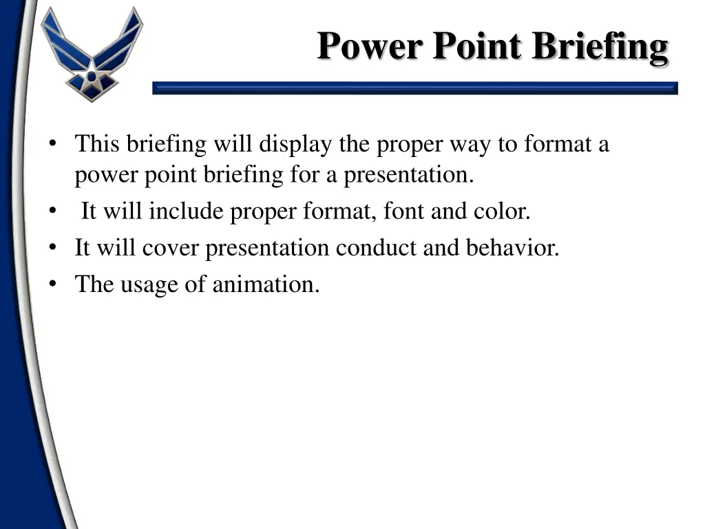 power point briefing