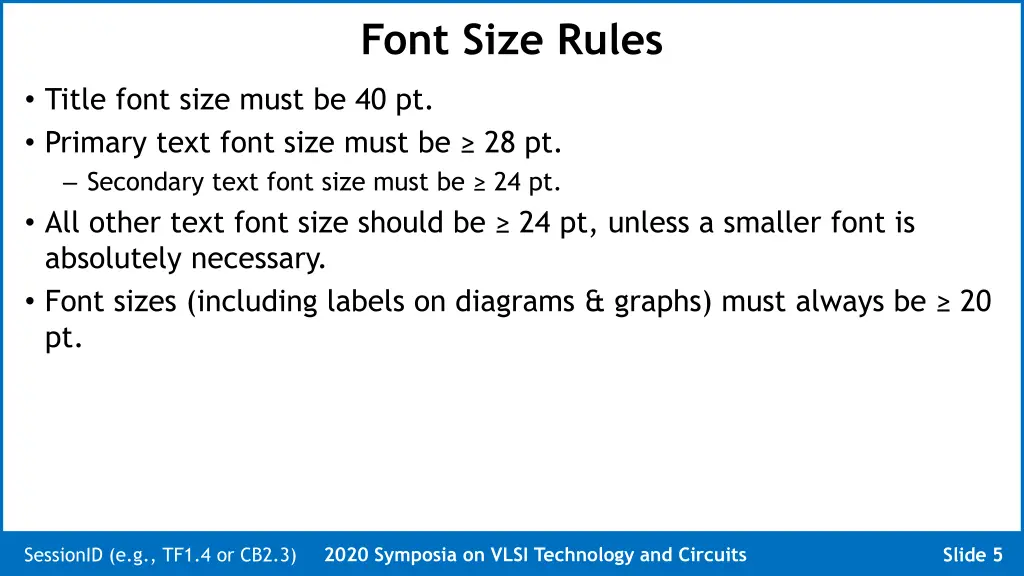 font size rules