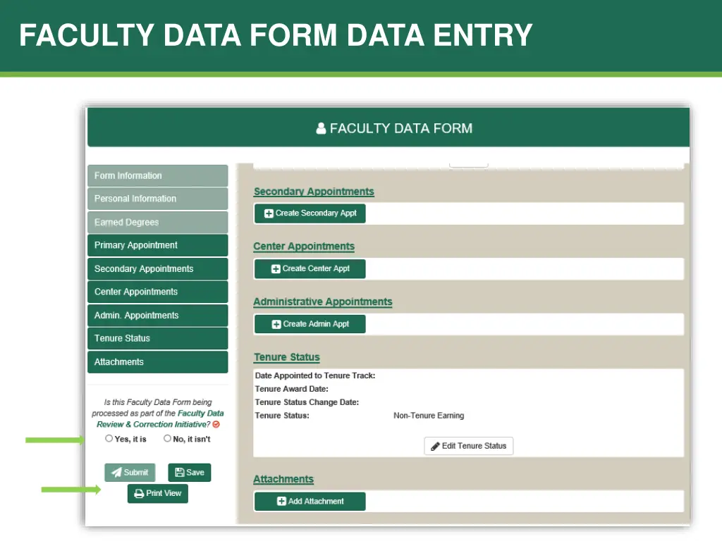 faculty data form data entry 1