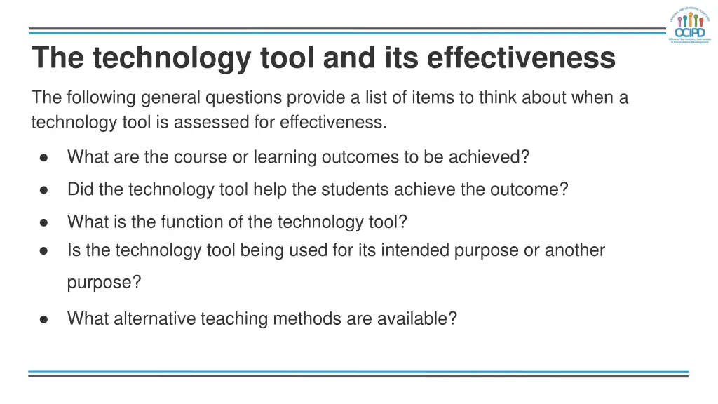 the technology tool and its effectiveness