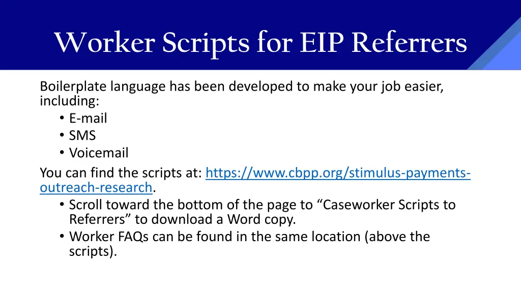 worker scripts for eip referrers