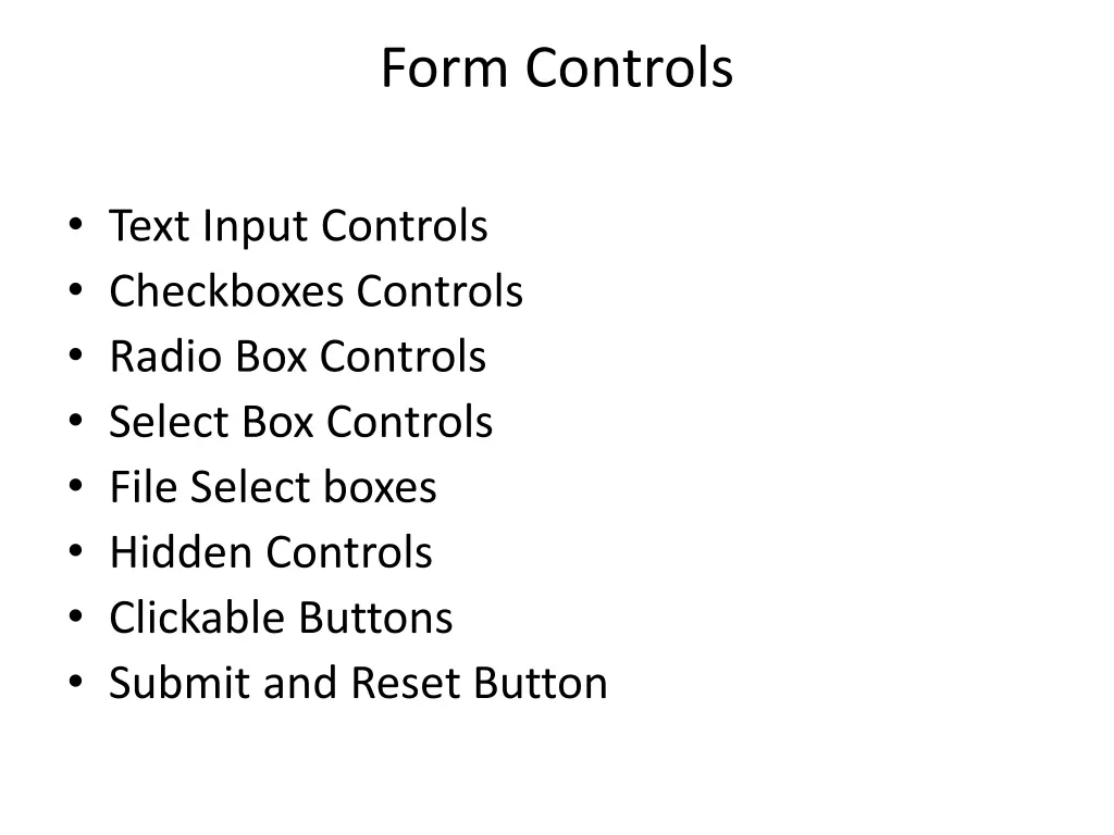 form controls