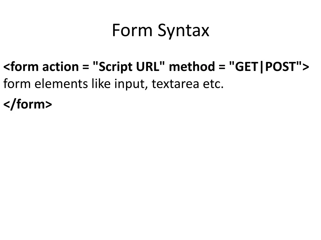 form syntax