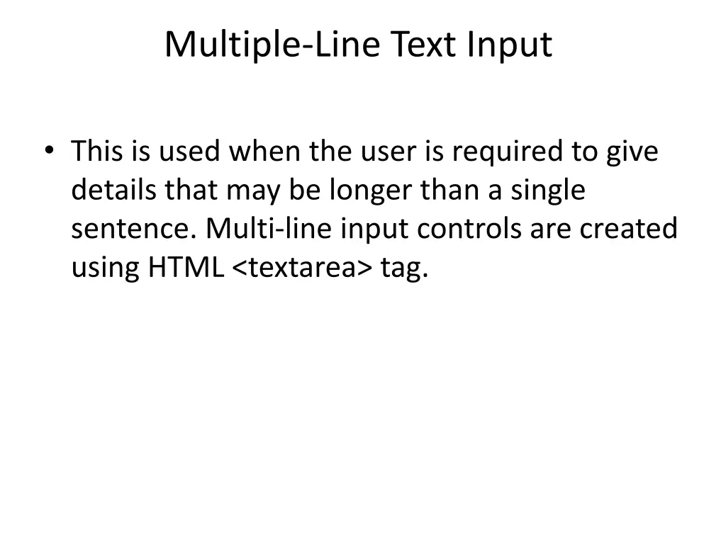 multiple line text input