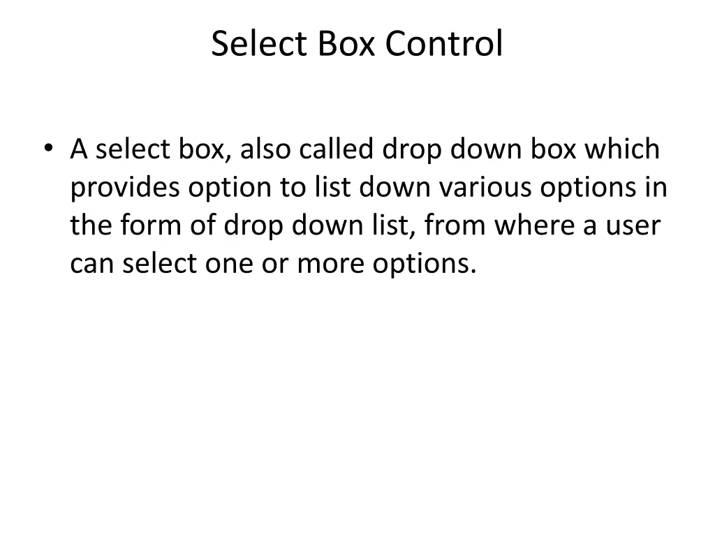 select box control