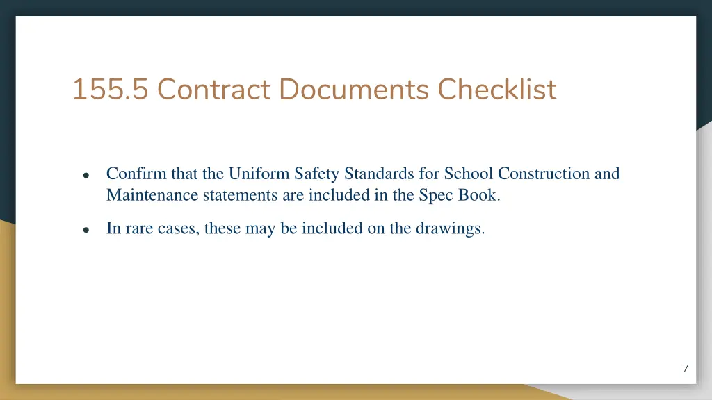 155 5 contract documents checklist