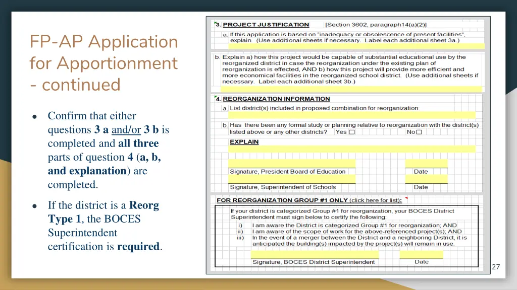 fp ap application for apportionment continued