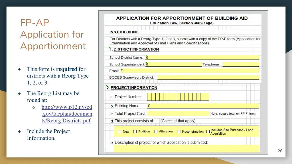 fp ap application for apportionment