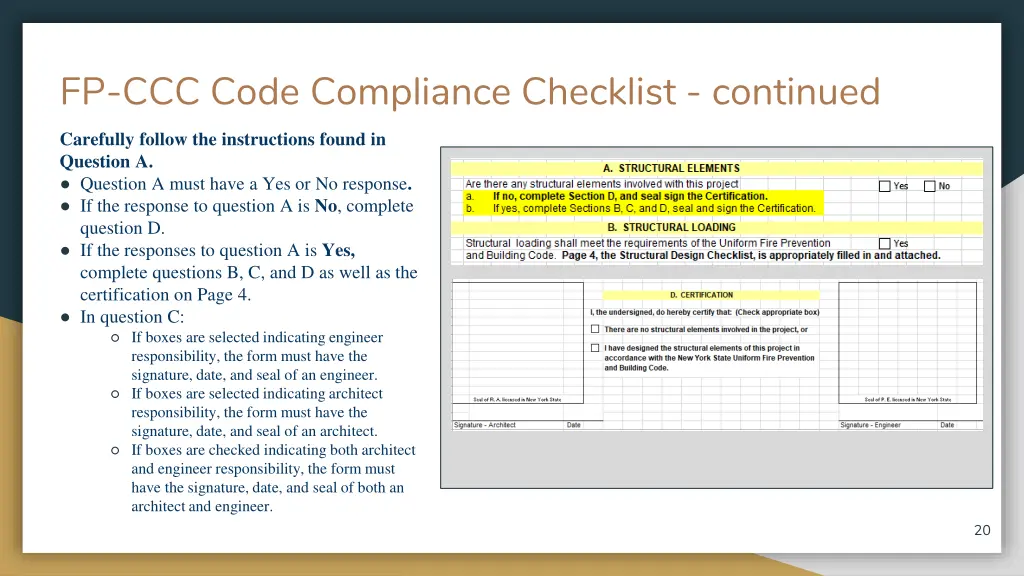 fp ccc code compliance checklist continued