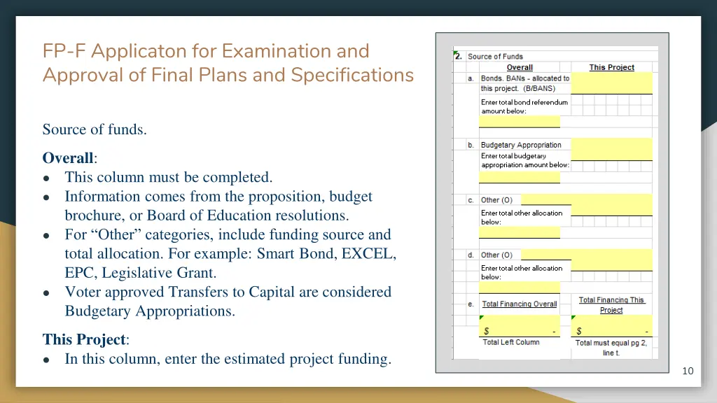 fp f applicaton for examination and approval