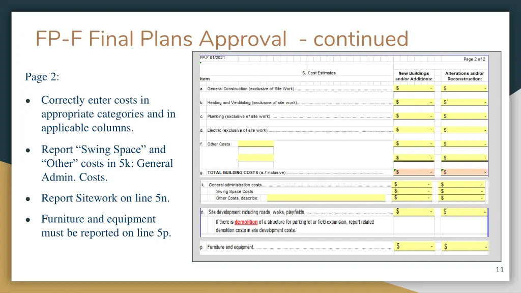 fp f final plans approval continued