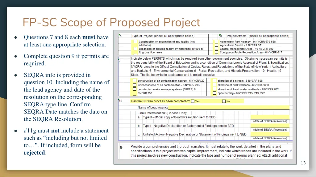 fp sc scope of proposed project questions