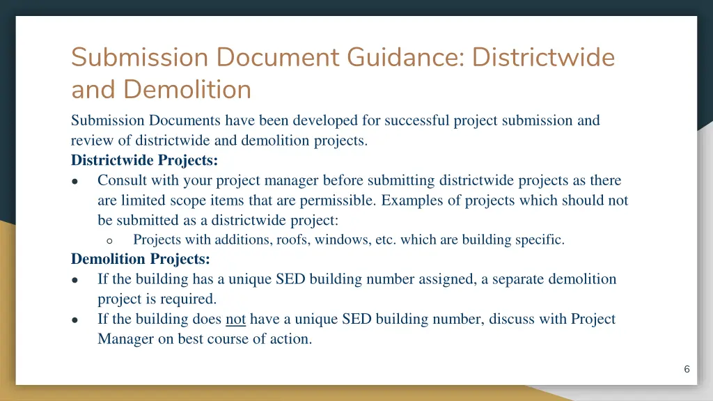 submission document guidance districtwide