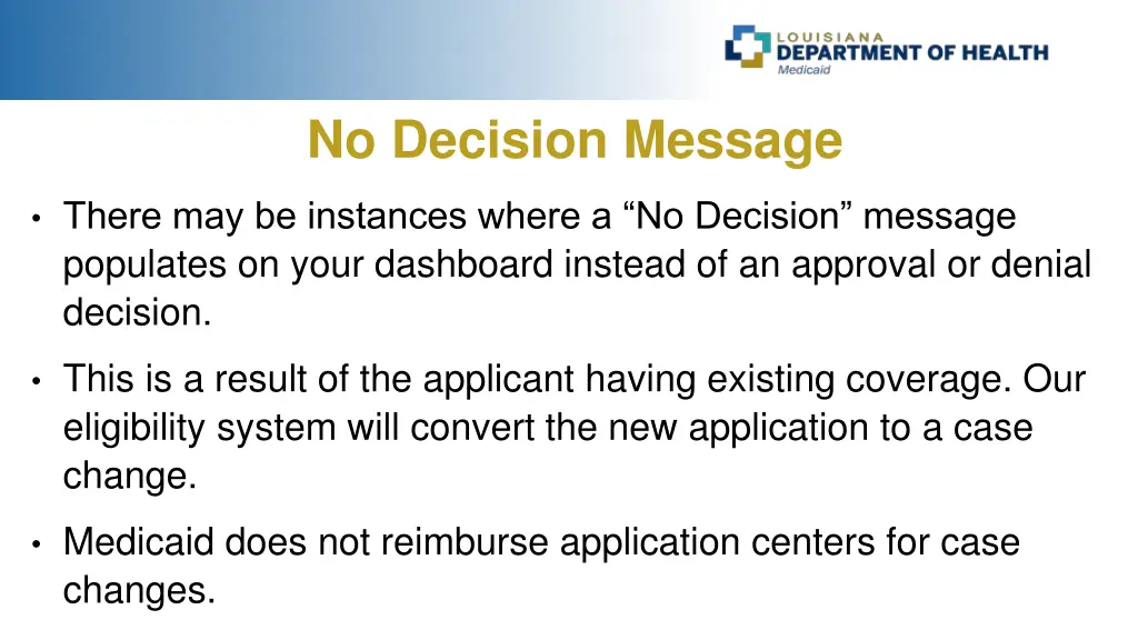 no decision message