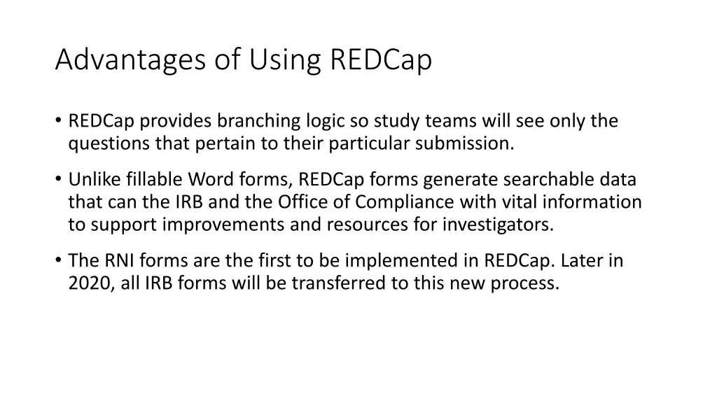 advantages of using redcap