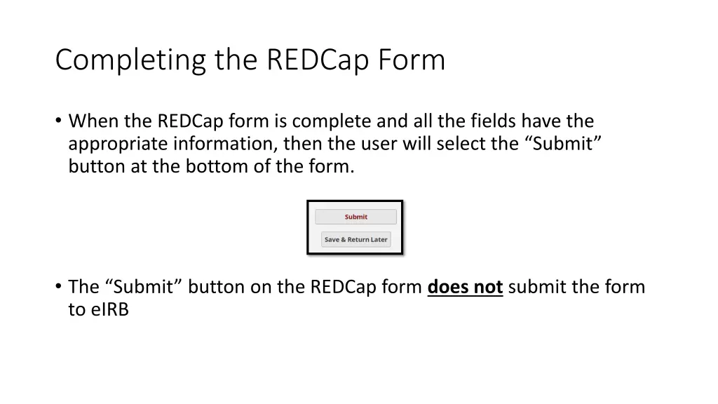 completing the redcap form