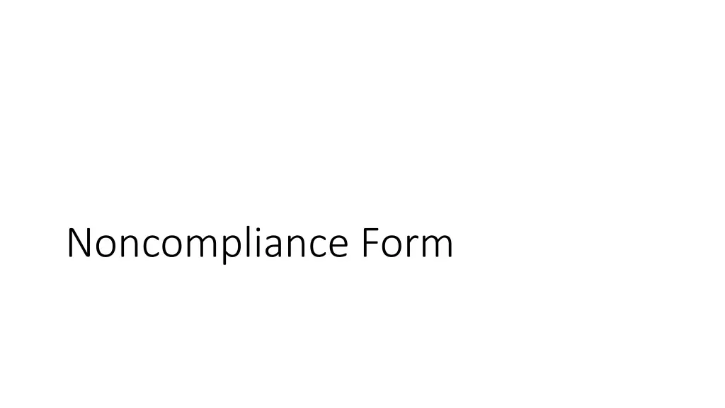 noncompliance form