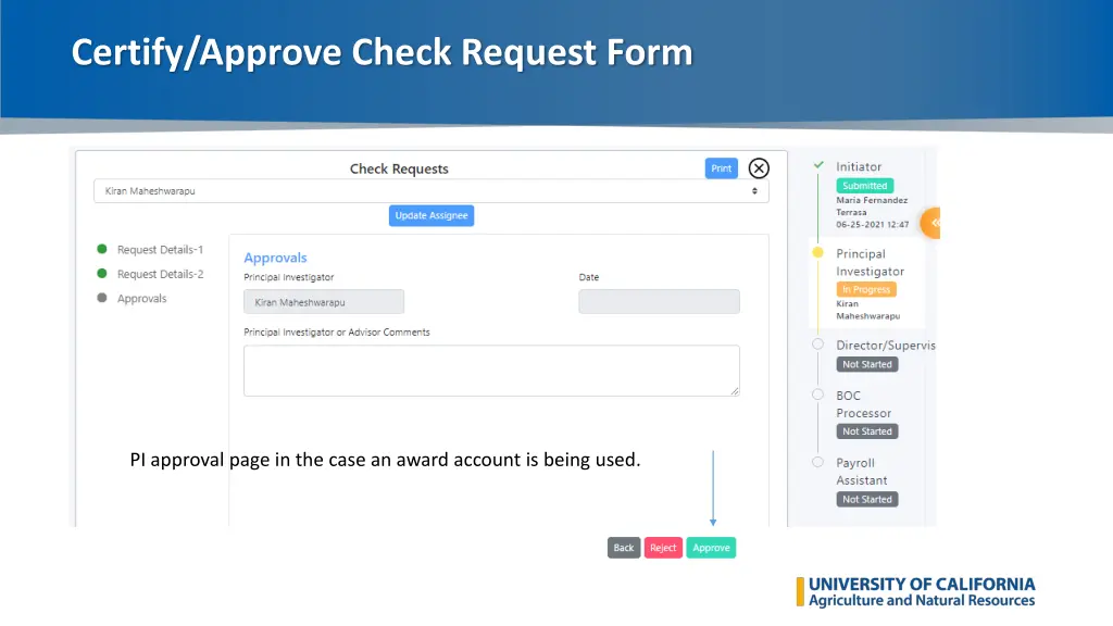 certify approve check request form