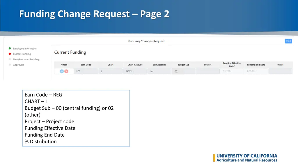 funding change request page 2