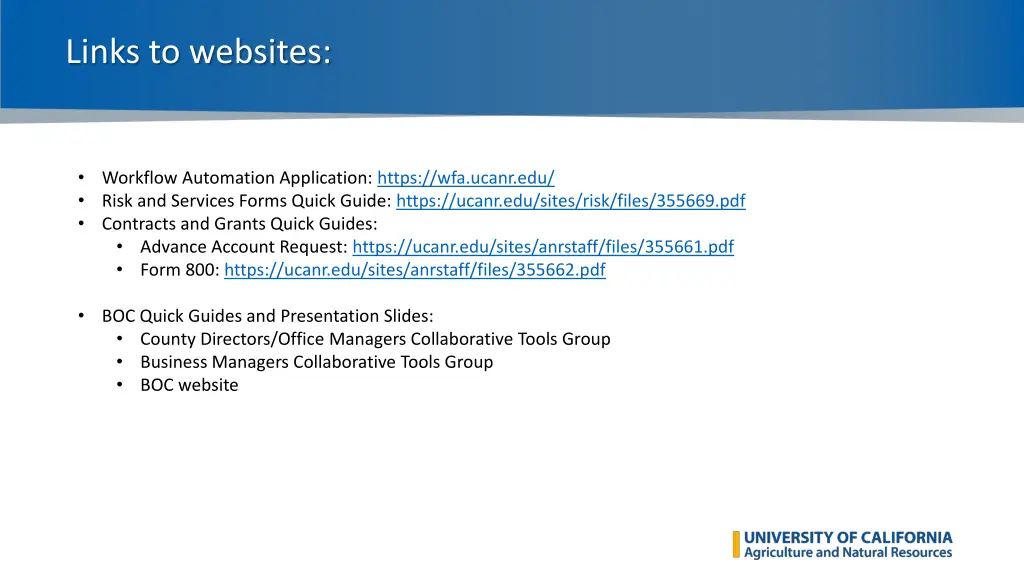 links to websites