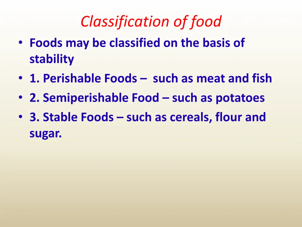 classification of food foods may be classified