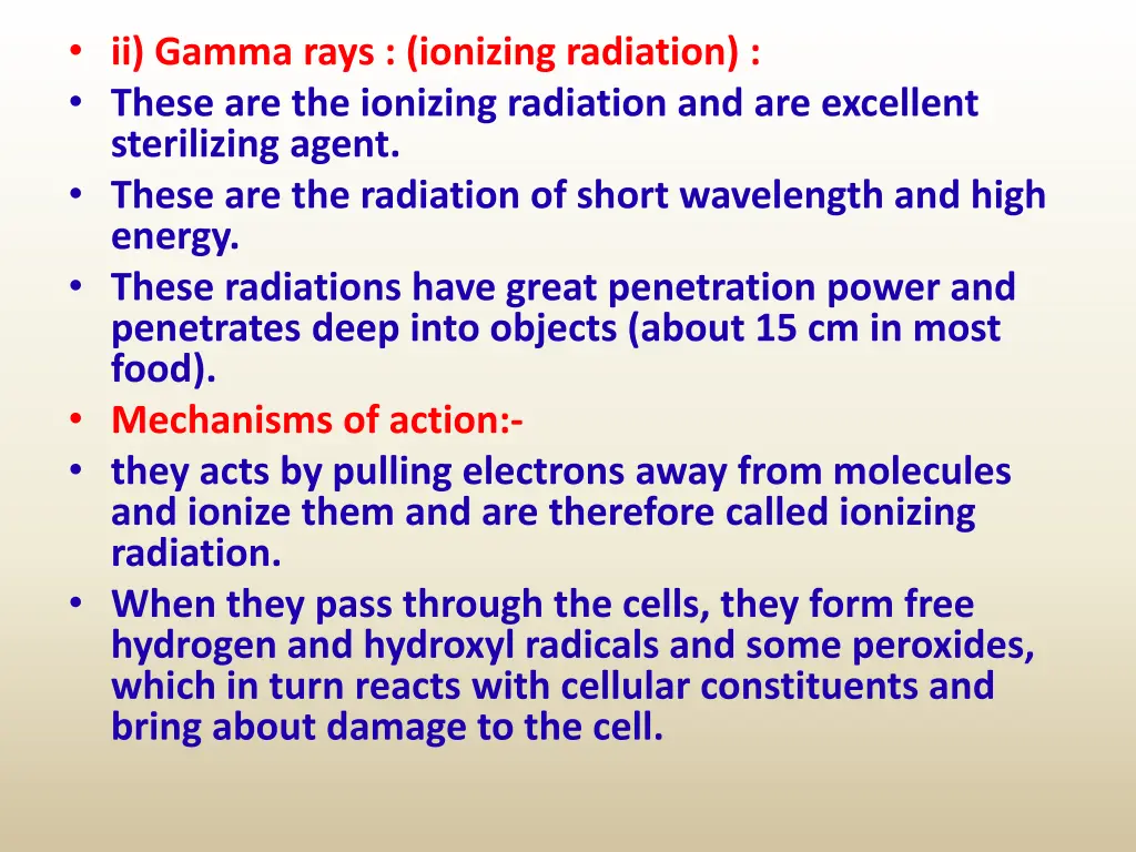 ii gamma rays ionizing radiation these