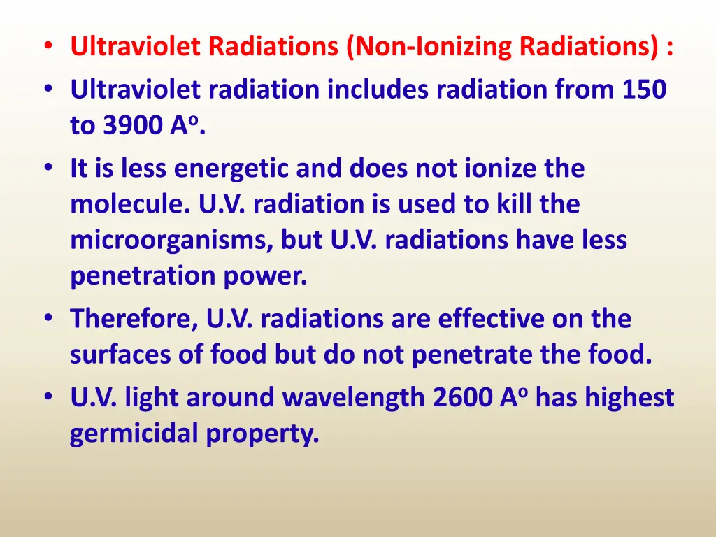 ultraviolet radiations non ionizing radiations