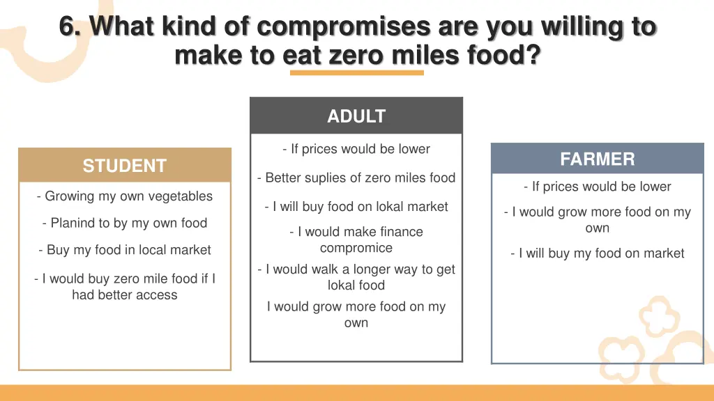 6 what kind of compromises are you willing