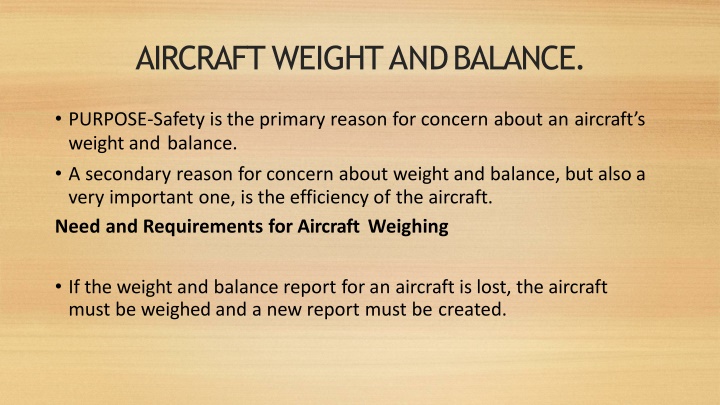 aircraft weight and balance