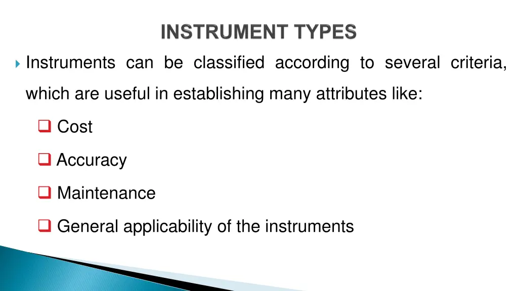 instruments can be classified according